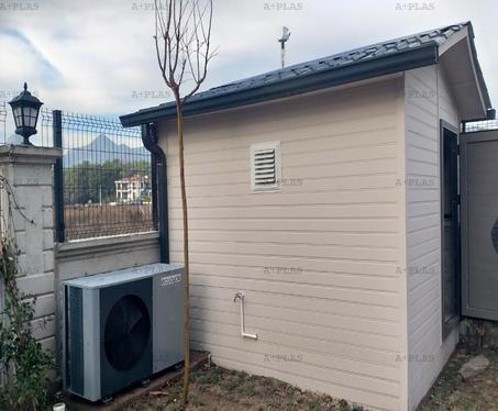 Döşemealtı ısı pompası uygulaması – villa bahçesinde 16 kW Ecocycle inverter dış ünite